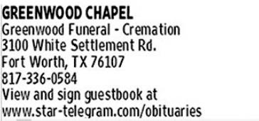Greenwood Funeral Homes Obituaries