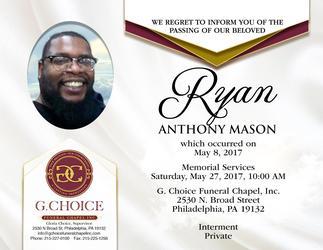 Ryan Mason Obituary - Death Notice and Service Information