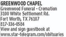 ftw greenwood chapel new