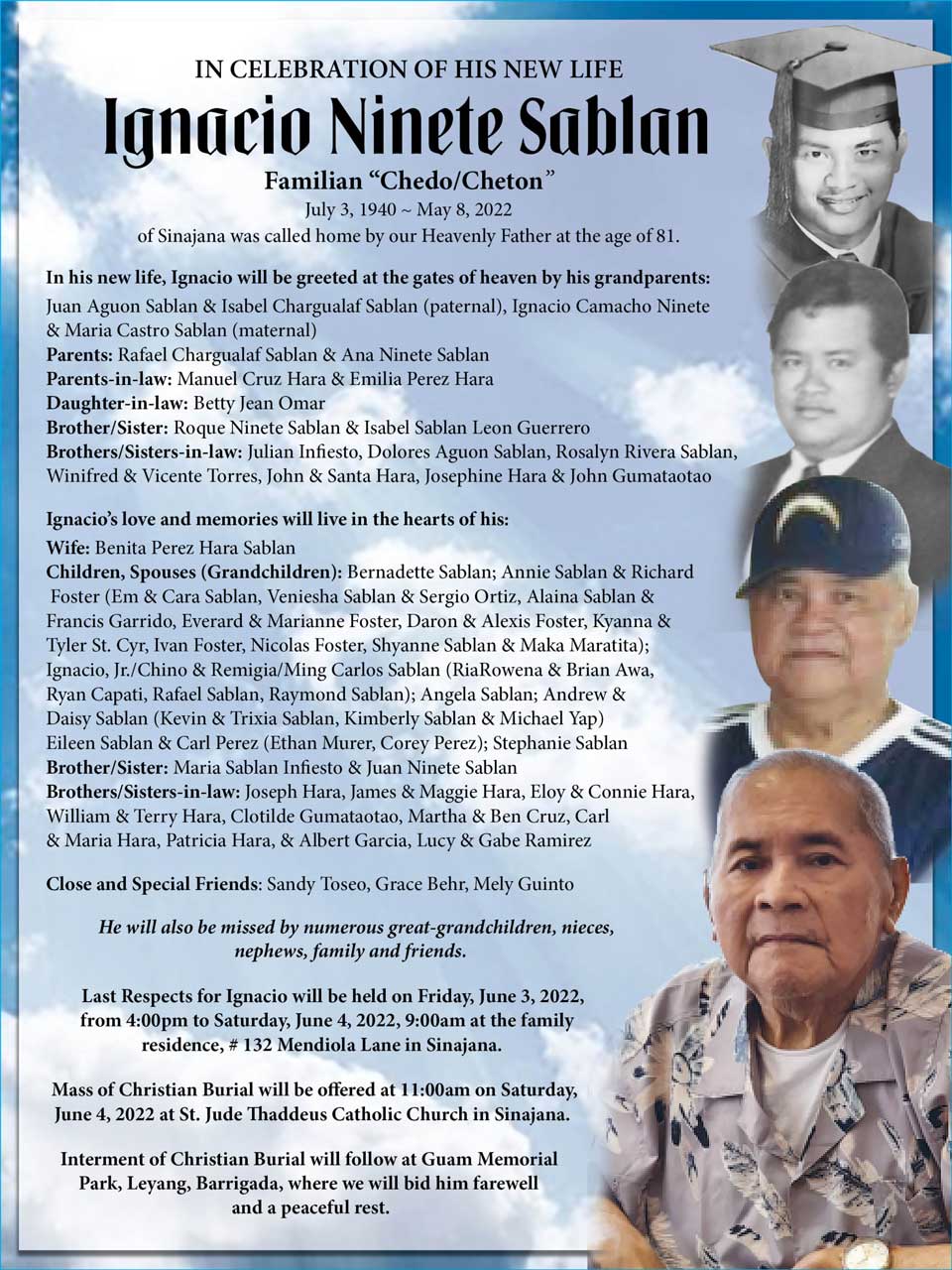 Ignacio Sablan Obituary (1940 2022) Hagatna, Guam Pacific Daily News