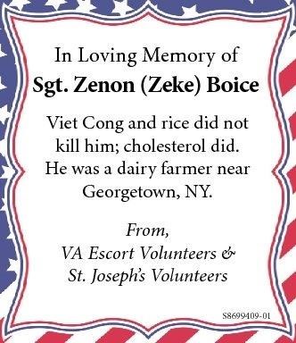 Sgt. Zenon Boice obituary