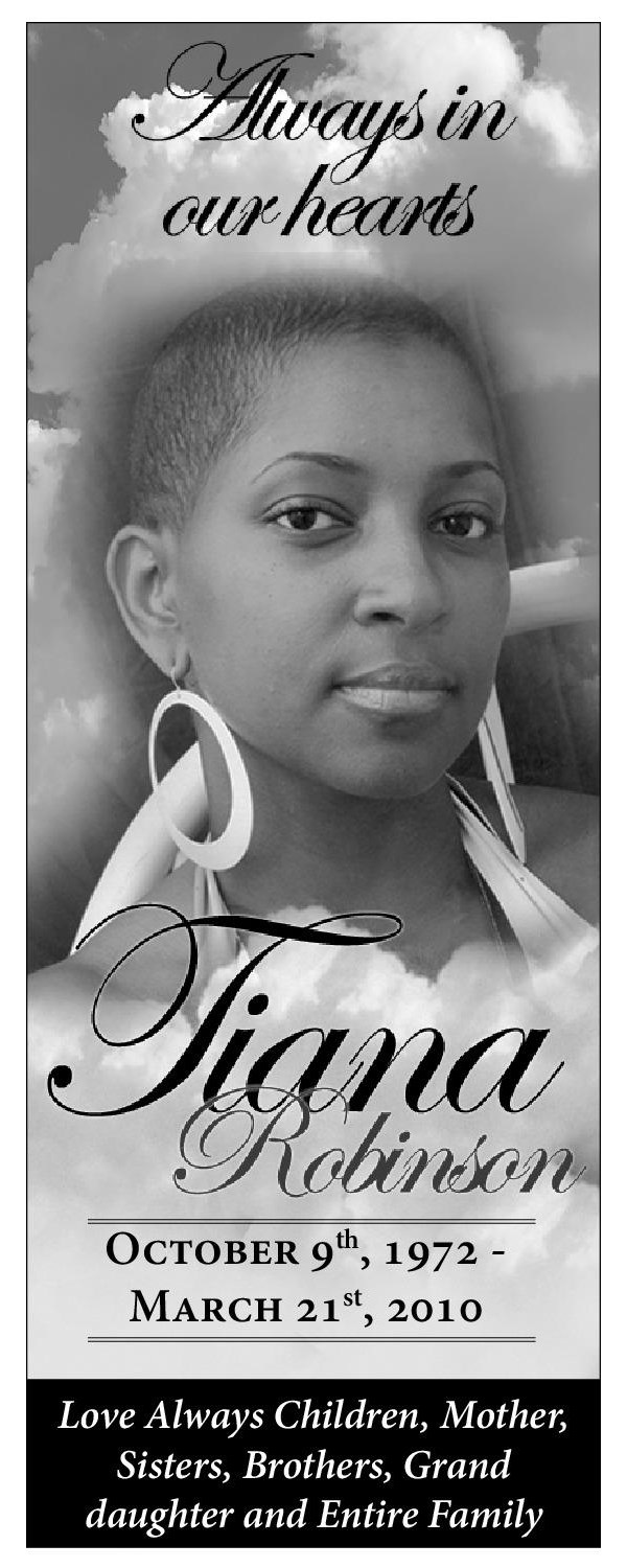 Tiana Robinson Obituary (2017) Devonshire, Bermuda The Royal Gazette
