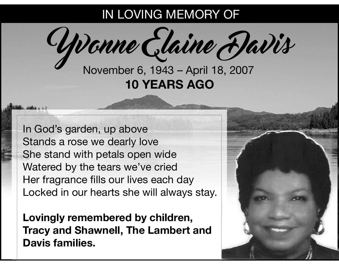 Yvonne Davis Obituary (2017) Hamilton, Bermuda The Royal Gazette