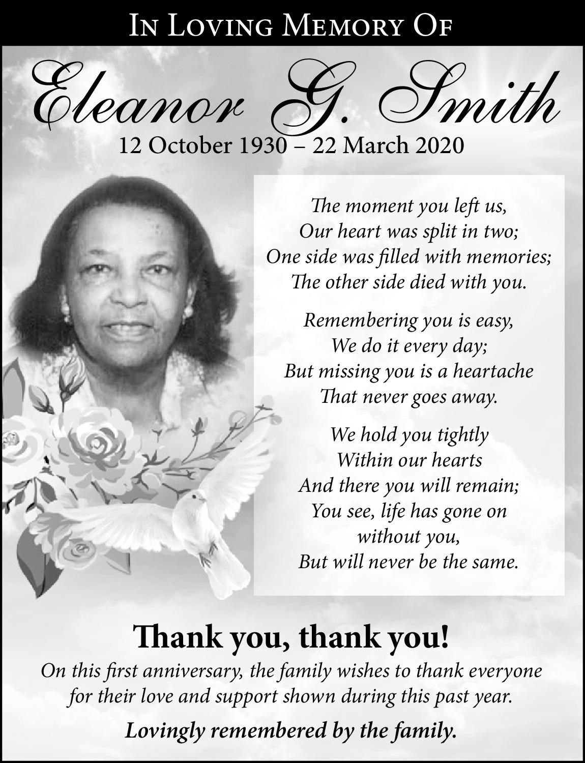 Eleanor Smith Obituary (2021) Hamilton Parish, Bermuda The Royal