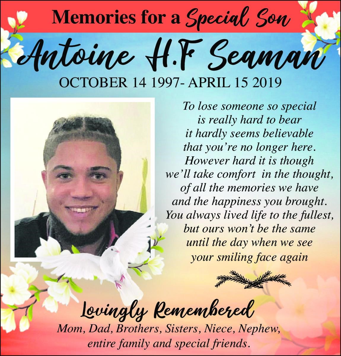 Antoine Seaman obituary