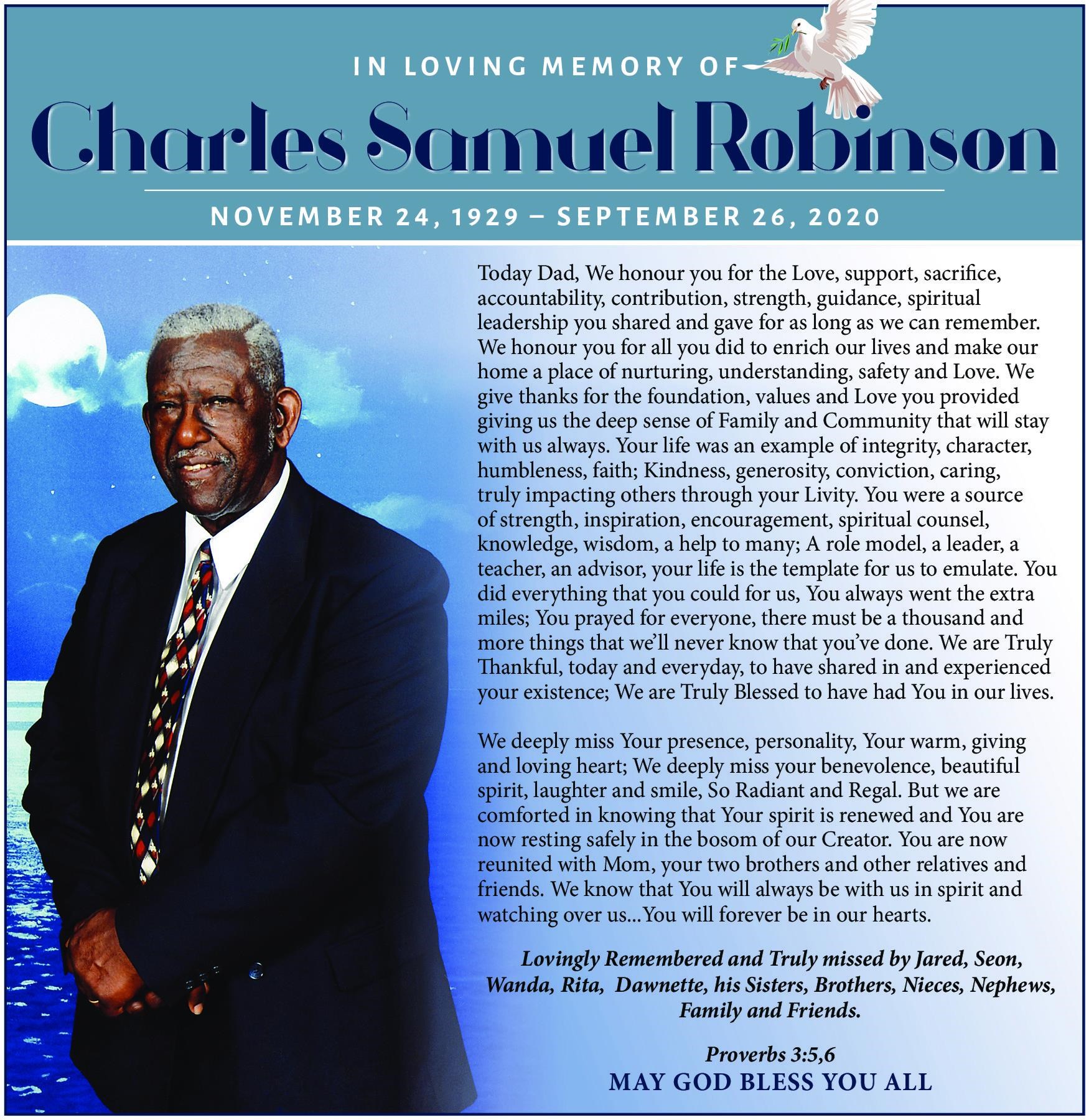 Charles Robinson Obituary (2021) Hamilton, Bermuda The Royal Gazette