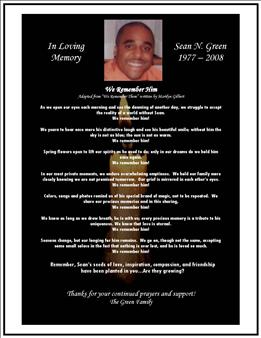 Funeral Notices - Shawn Nicholas GREEN