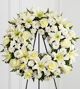 All White Wreath South Yarmouth Flower Delivery: Lily's Florist and Gifts -  South Yarmouth, MA 02664 Local Florist