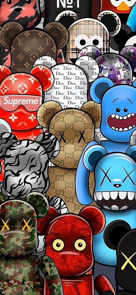 supreme teddy bear wallpaper